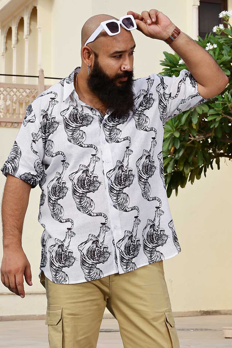 White Tiger- White Tiger Printed Linen Blend Shirt
