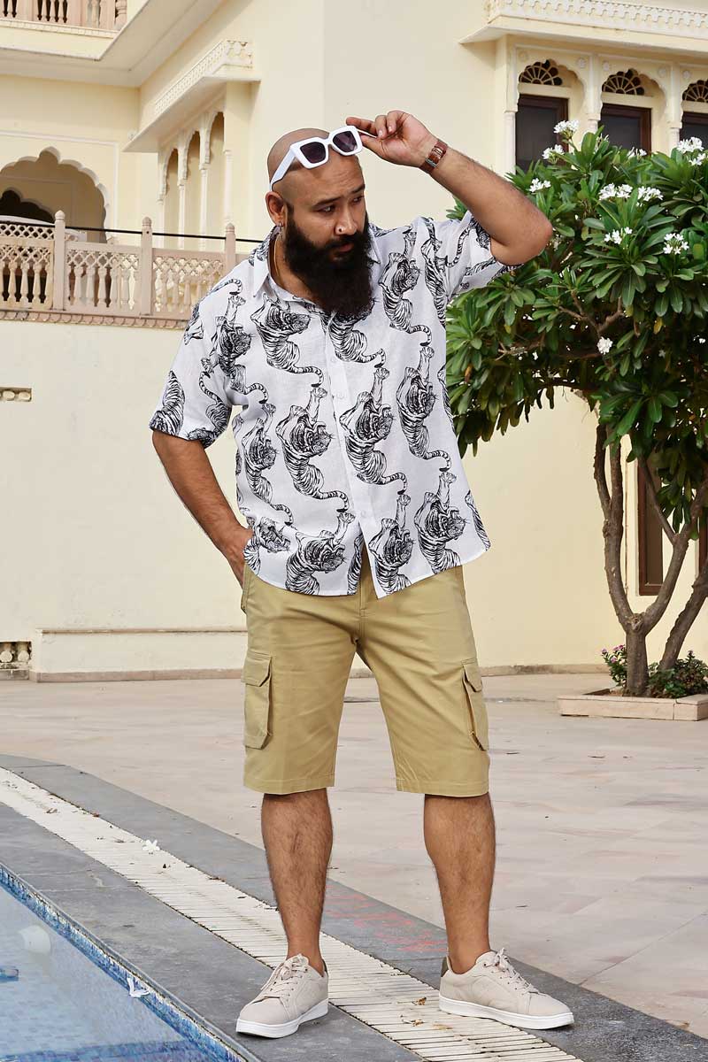 White Tiger- White Tiger Printed Linen Blend Shirt