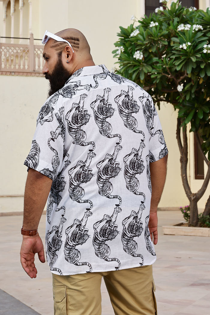 White Tiger- White Tiger Printed Linen Blend Shirt