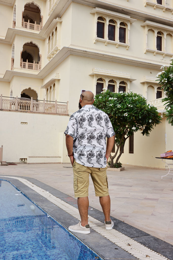 White Tiger- White Tiger Printed Linen Blend Shirt