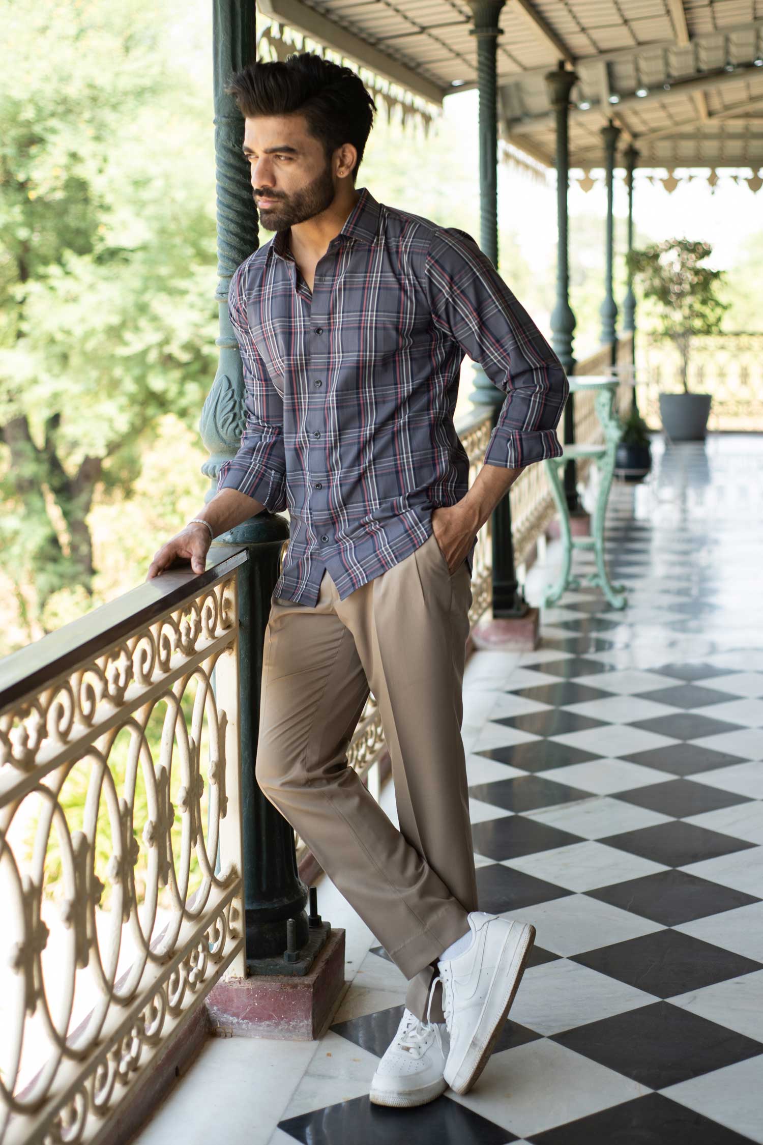 Tonalcheck- Grey and White Checks Shirt