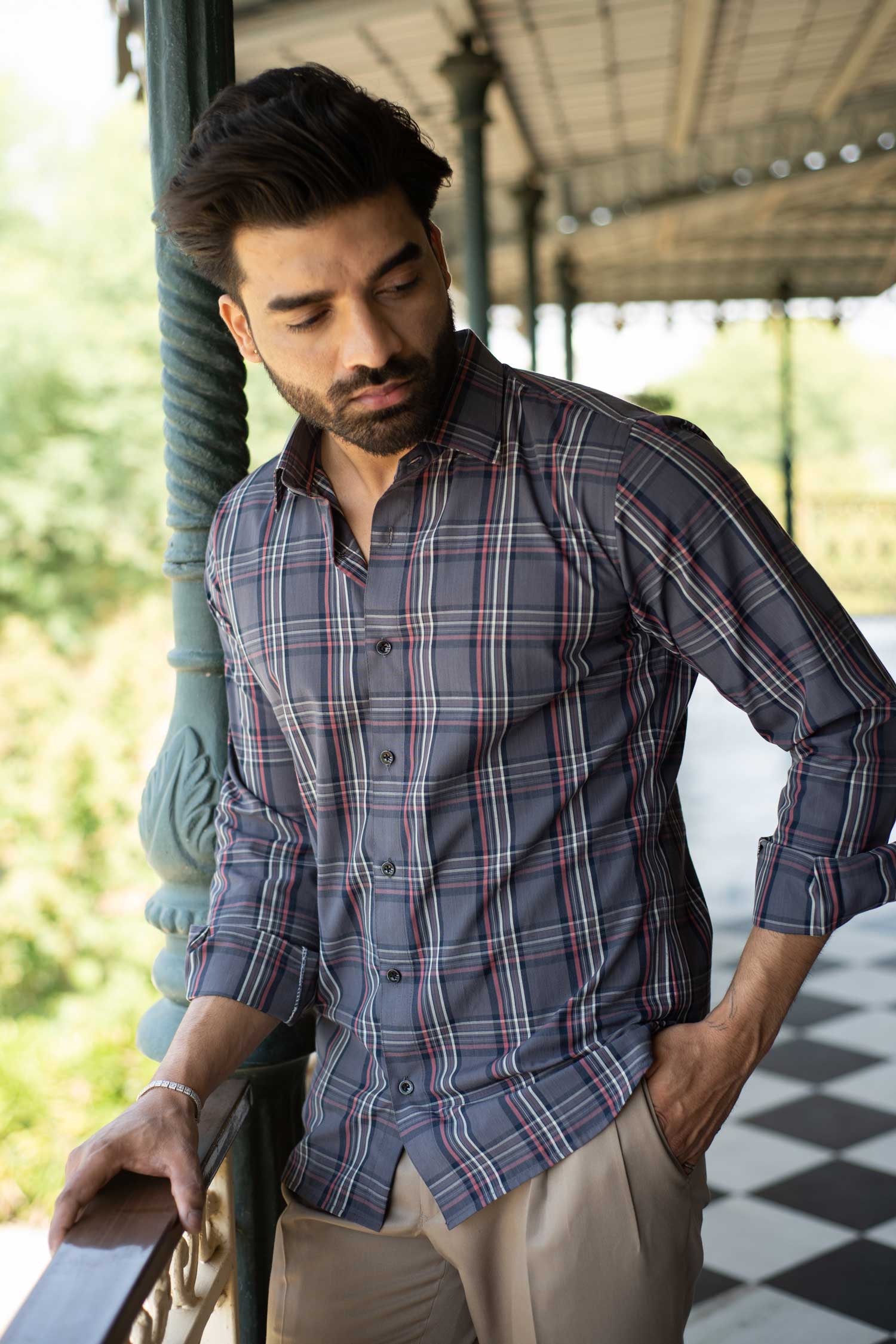 Tonalcheck- Grey and White Checks Shirt