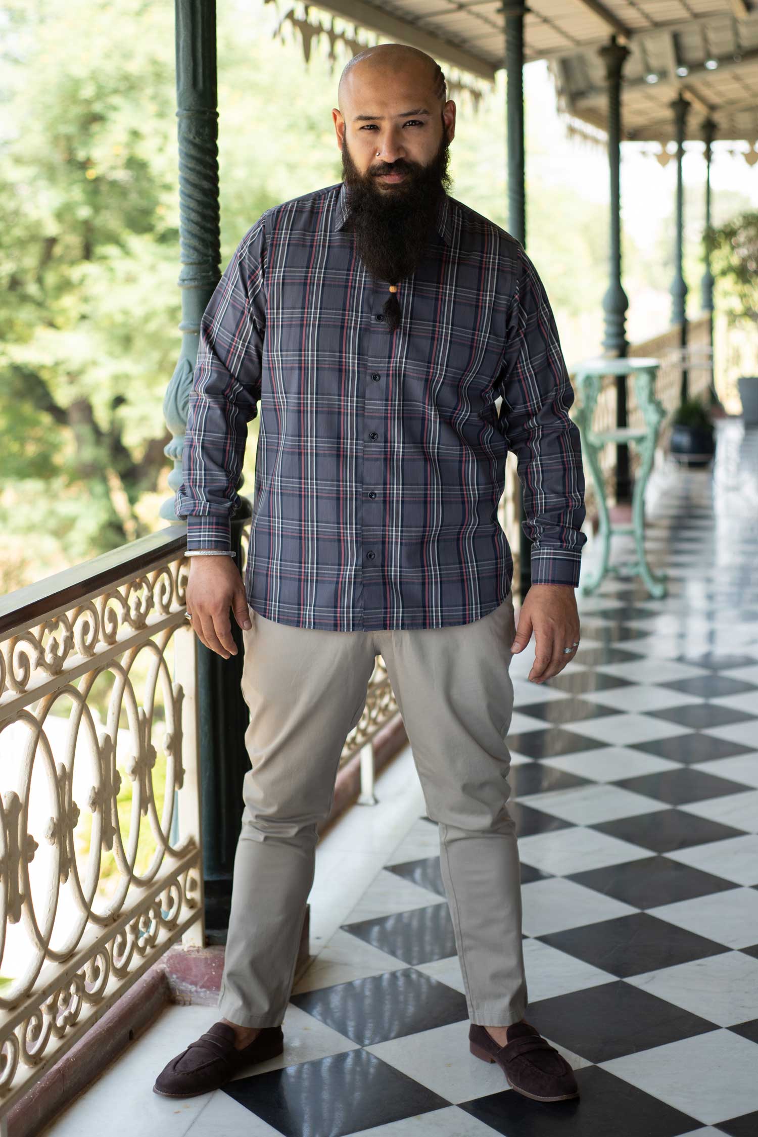 Tonalcheck- Grey and White Checks Shirt