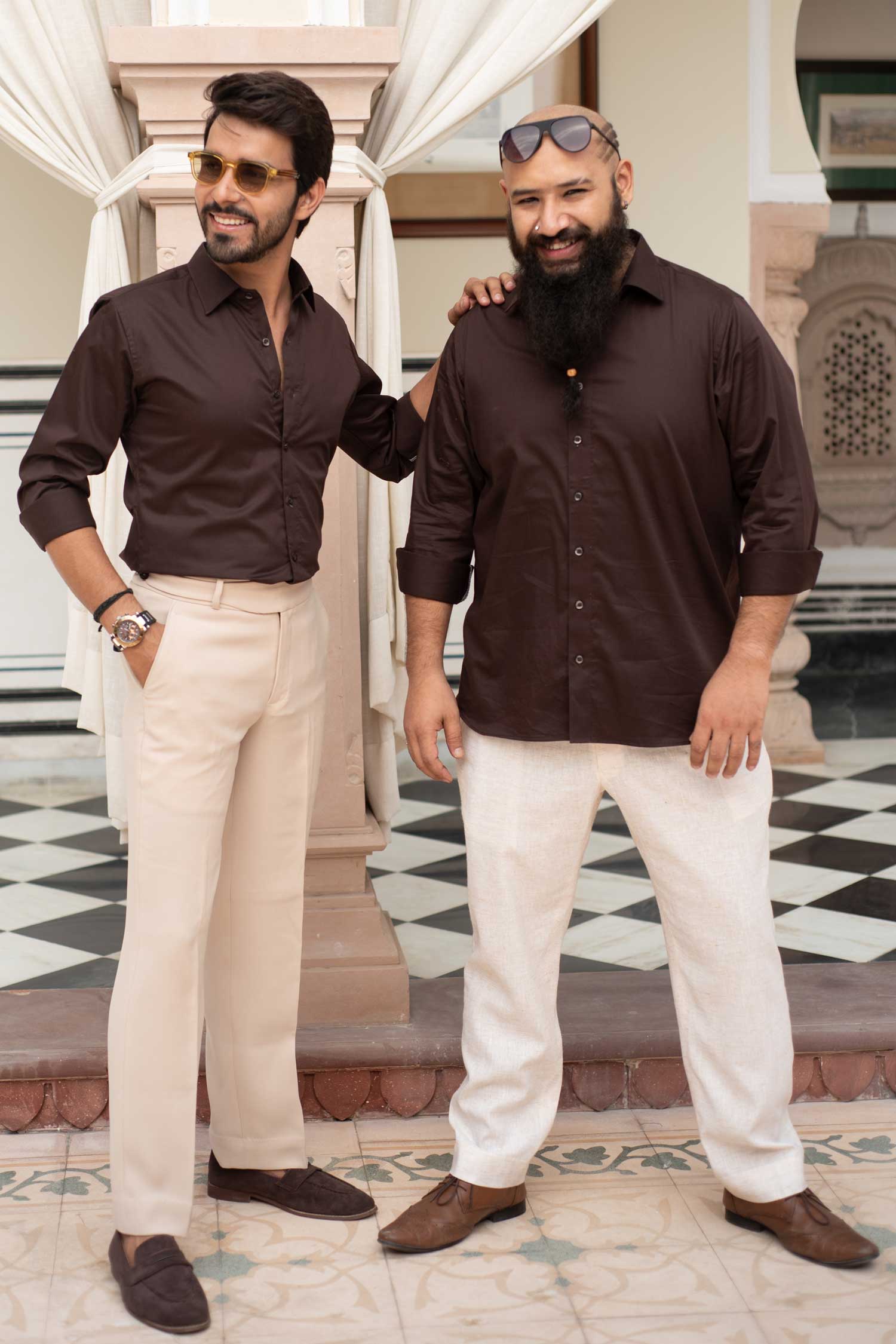 Cocoa - Coffee Satin Giza Cotton Shirt