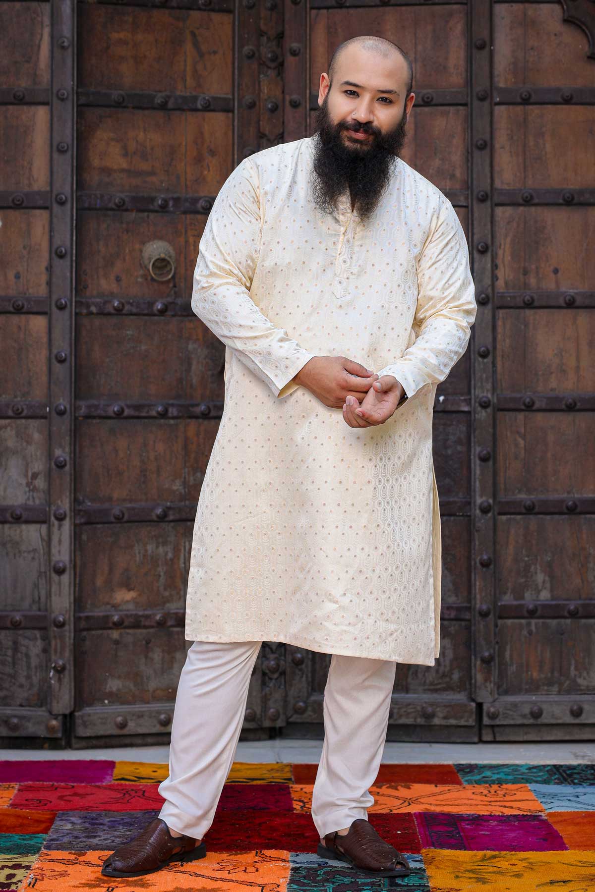 Ivory Elegance - Off white Zari Embroidered Kurta