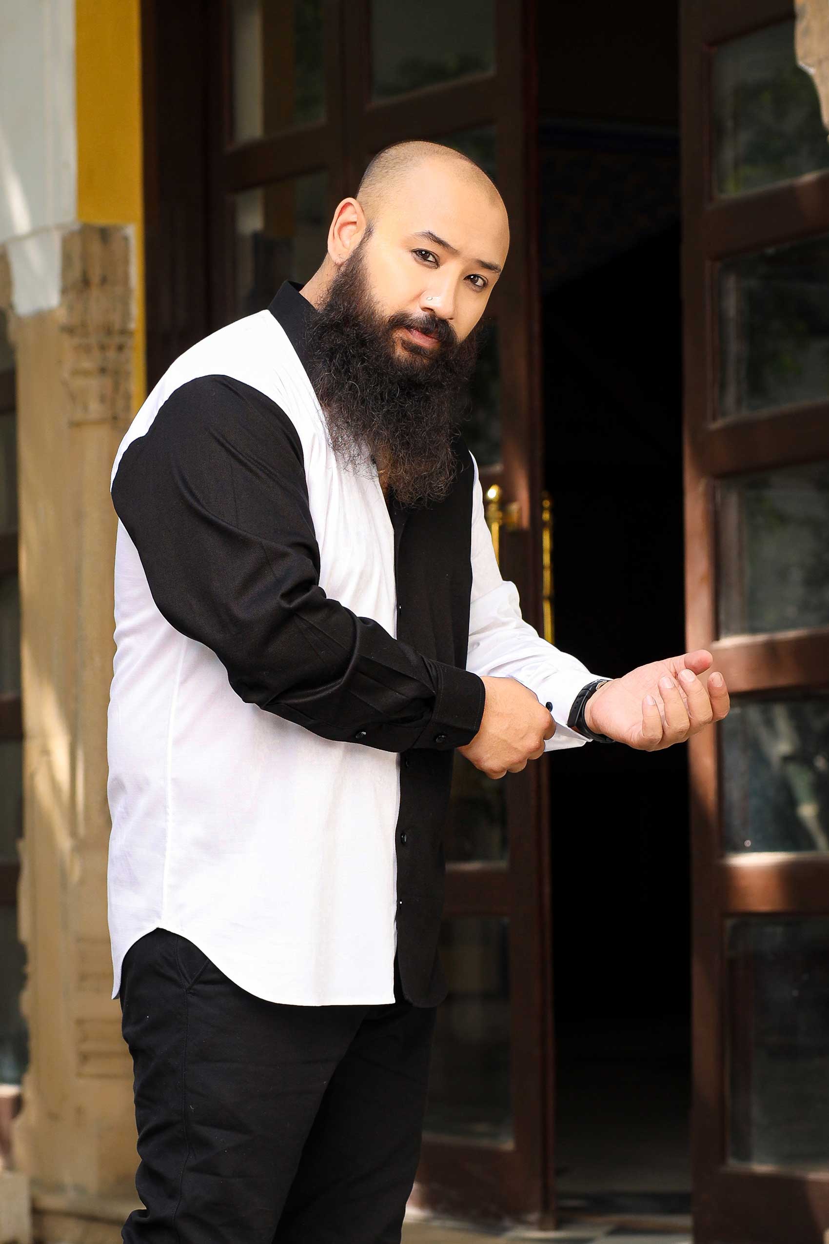 Monochrome - Black and White Textured Superfine Cotton Shirt