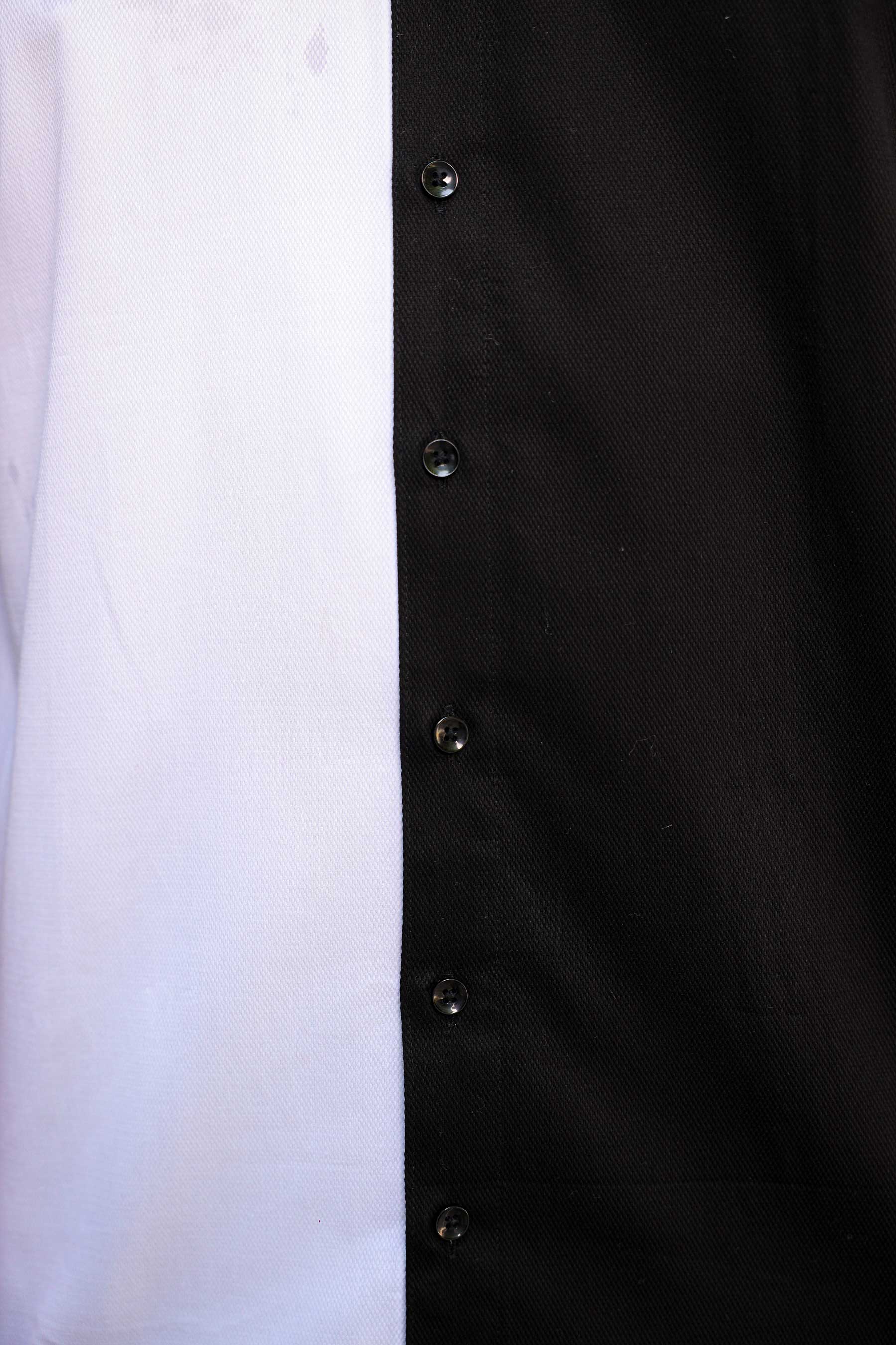 Monochrome - Black and White Textured Superfine Cotton Shirt