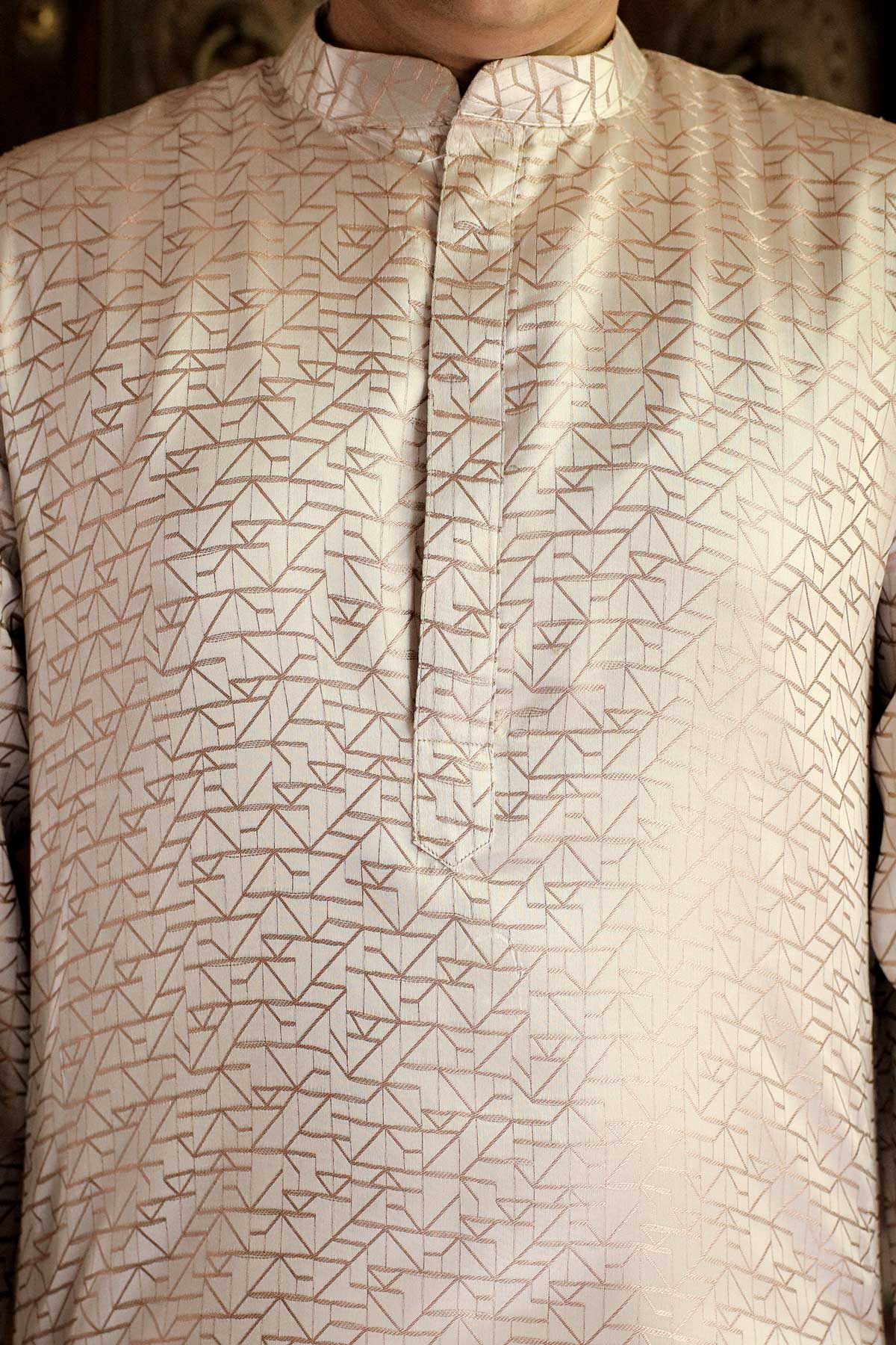 Almond - Almond Light Brown Embroidered Kurta