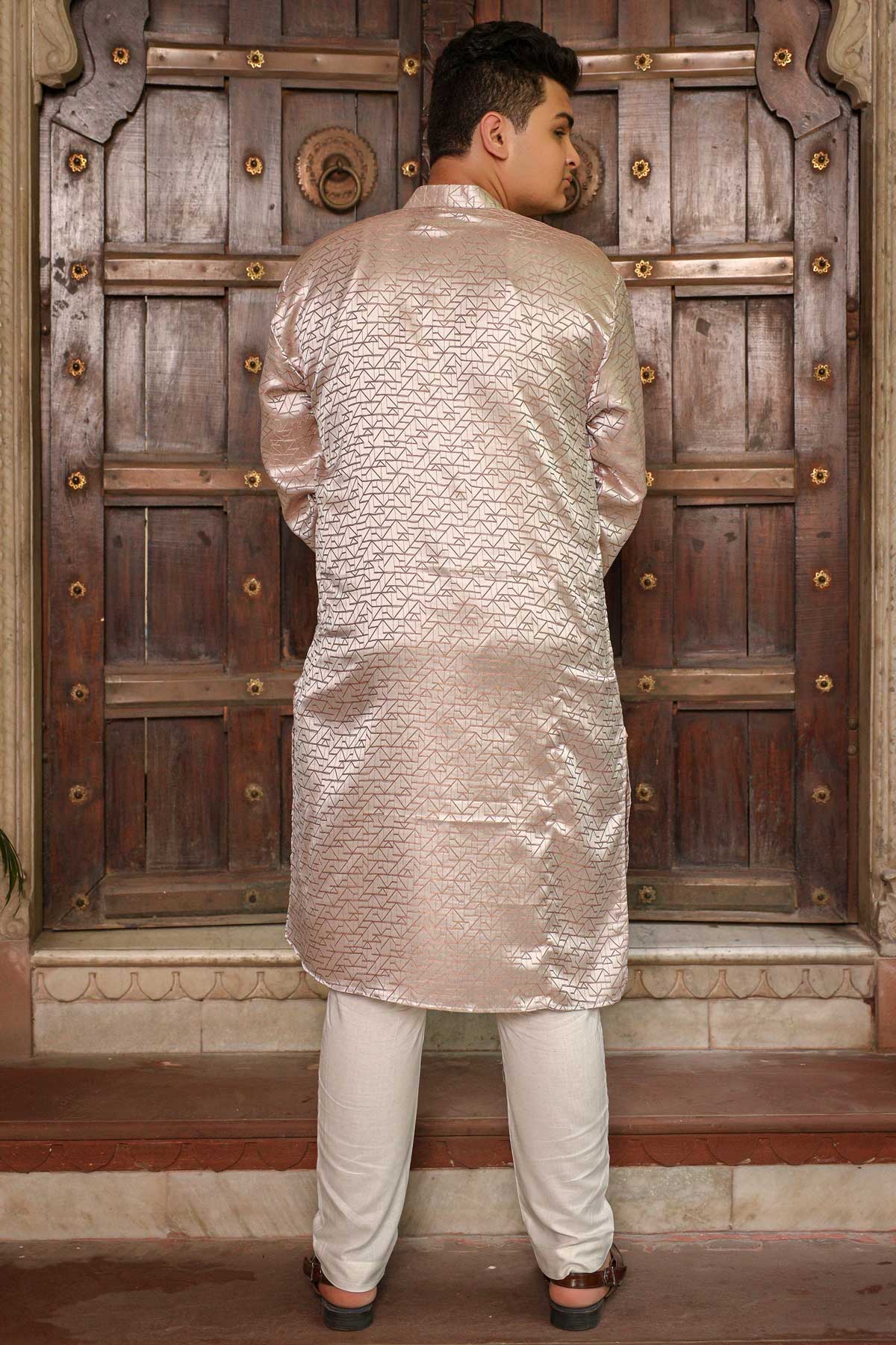 Almond - Almond Light Brown Embroidered Kurta