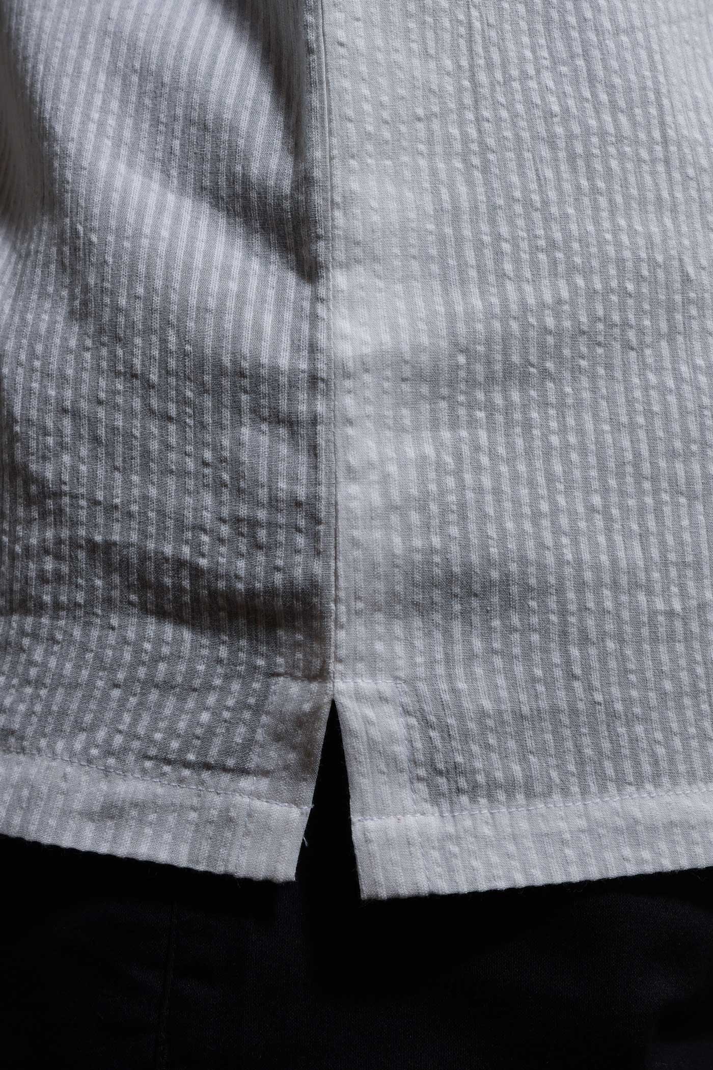 Shwet - White Texture Loop Button Closure Shirt