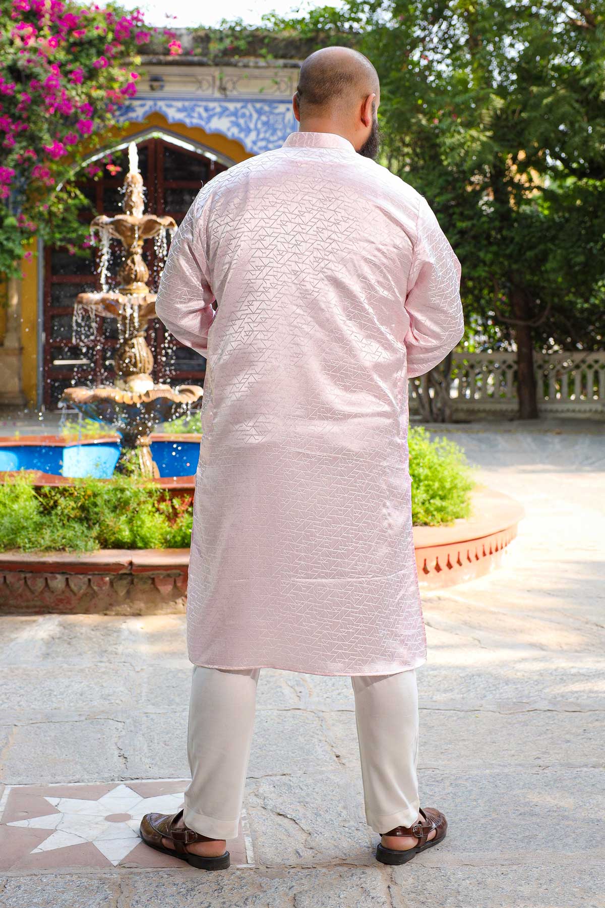 Carousel - Light Pink Embroidered Kurta