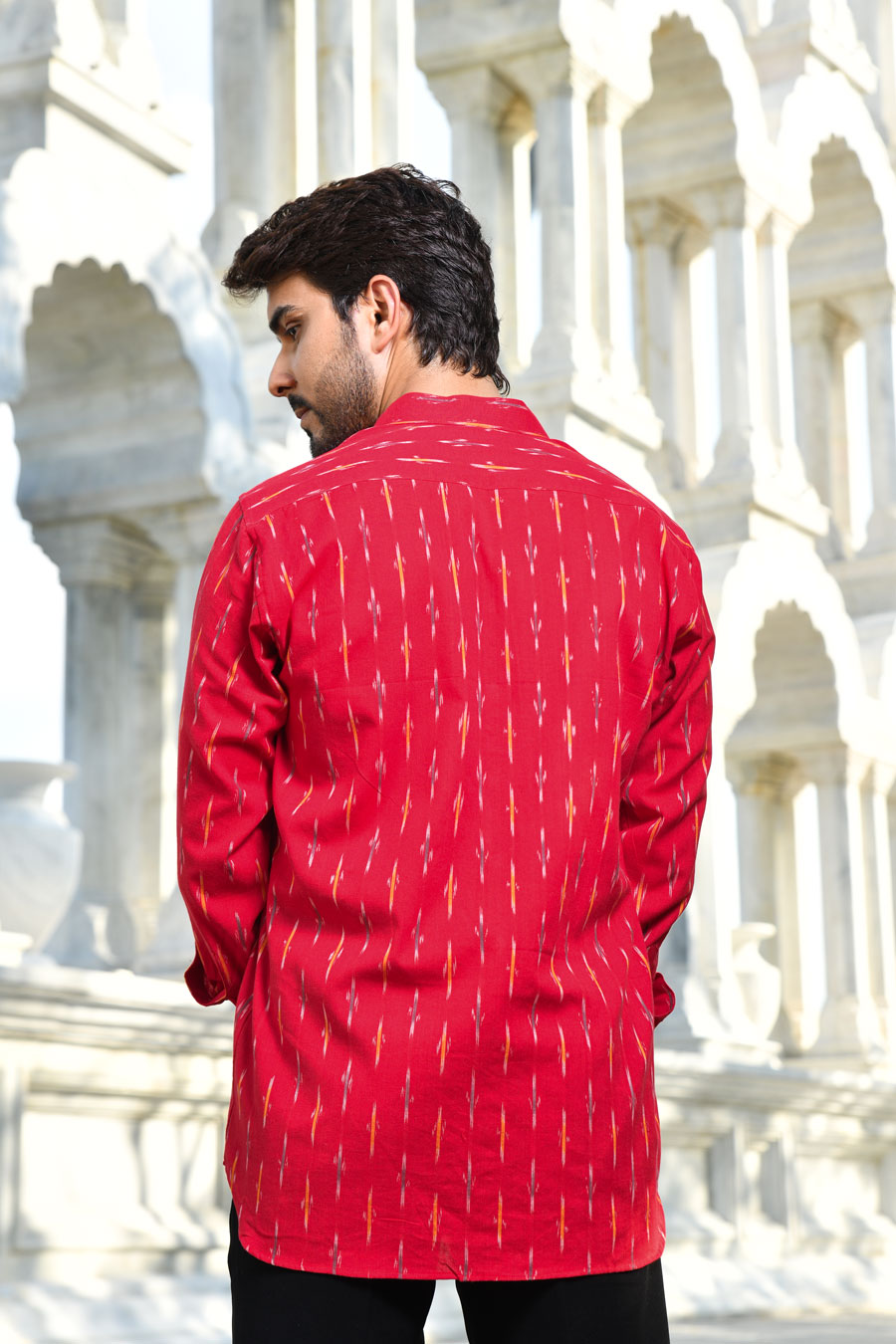 Gulaal - Red Ikkat woven shirt